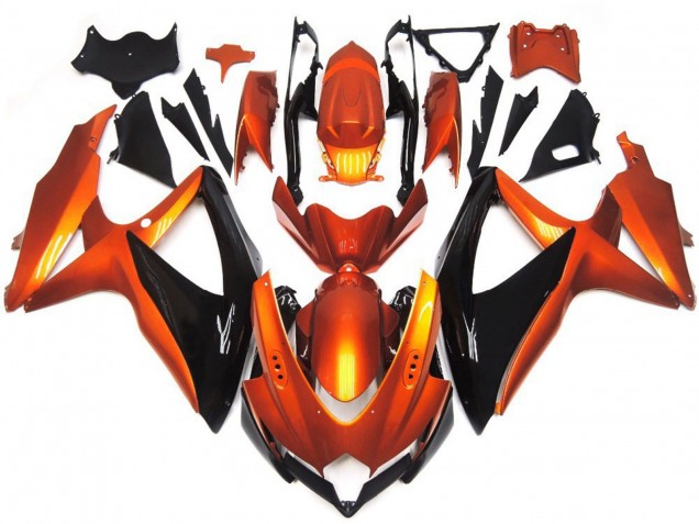 Bronce Naranja & Negro 08-10 GSXR 600-750 Carenado Moto Bronce Naranja & Negro 08-10 GSXR 600-750 Carenado Moto