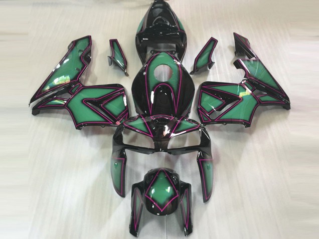 Contorno Verde Esmeralda & Rosa 05-06 CBR600RR Carenado Moto Contorno Verde Esmeralda & Rosa 05-06 CBR600RR Carenado Moto