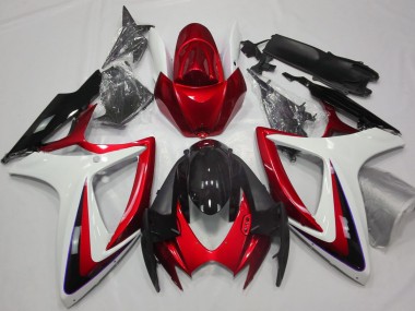 Degradado Rojo & Blanco 06-07 GSXR 600-750 Carenado Moto