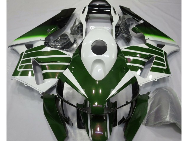 Desvanecimiento Blanco Brillante & Verde 03-04 CBR600RR Carenado Moto Desvanecimiento Blanco Brillante & Verde 03-04 CBR600RR Carenado Moto