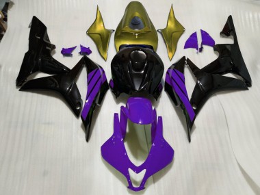 Detalles En Negro Brillante Morado & Dorado 07-08 CBR600RR Carenado Moto