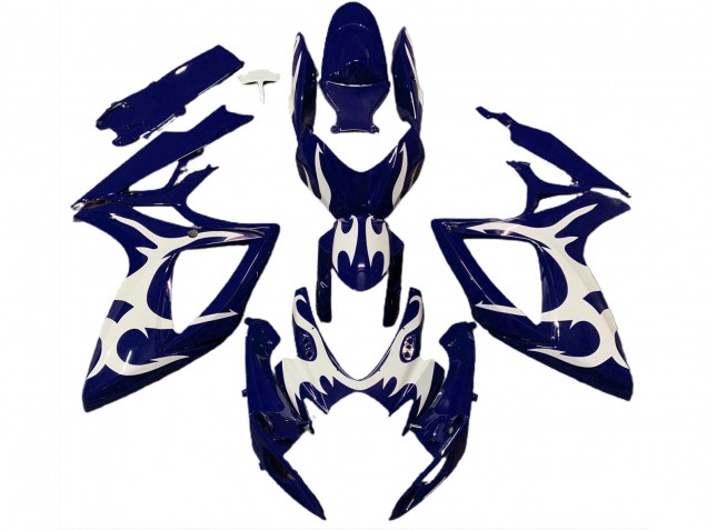 Diseño Azul Oscuro & Blanco 06-07 GSXR 600-750 Carenado Moto Diseño Azul Oscuro & Blanco 06-07 GSXR 600-750 Carenado Moto