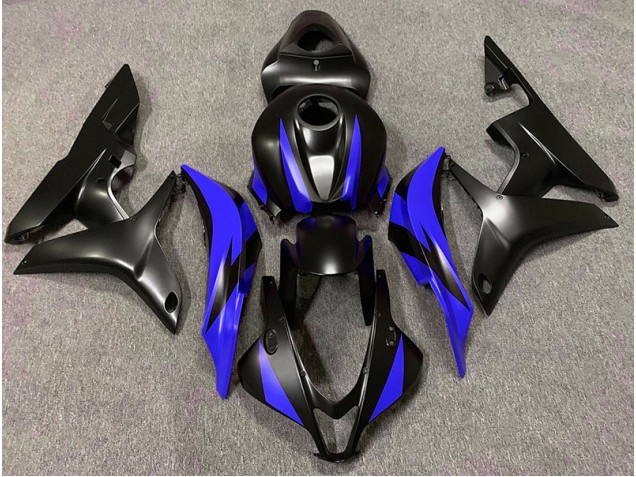 Diseño Negro Mate & Azul 07-08 CBR600RR Carenado Moto Diseño Negro Mate & Azul 07-08 CBR600RR Carenado Moto