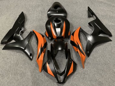 Diseño Negro Mate & Naranja 07-08 CBR600RR Carenado Moto