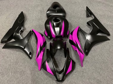 Diseño Negro Mate & Rosa 07-08 CBR600RR Carenado Moto