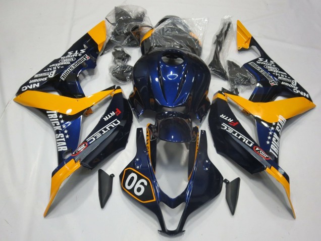 Especial Azul Profundo & Amarillo 07-08 CBR600RR Carenado Moto Especial Azul Profundo & Amarillo 07-08 CBR600RR Carenado Moto