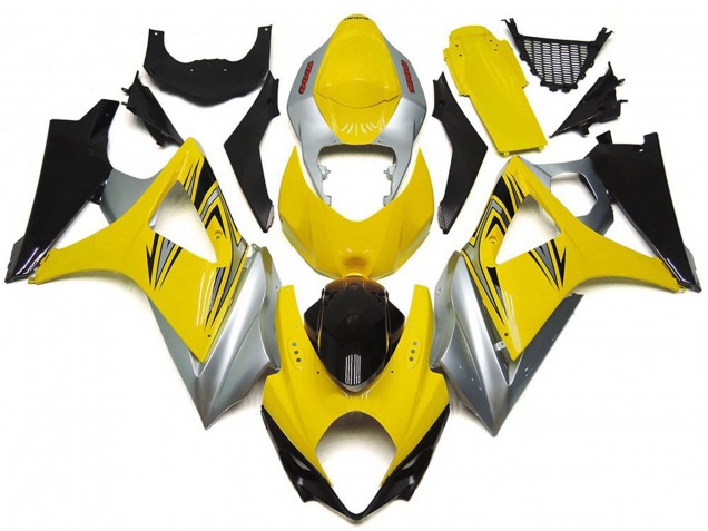 Estilo Amarillo & Plateado OEM 07-08 GSXR 1000 Carenado Moto Estilo Amarillo & Plateado OEM 07-08 GSXR 1000 Carenado Moto