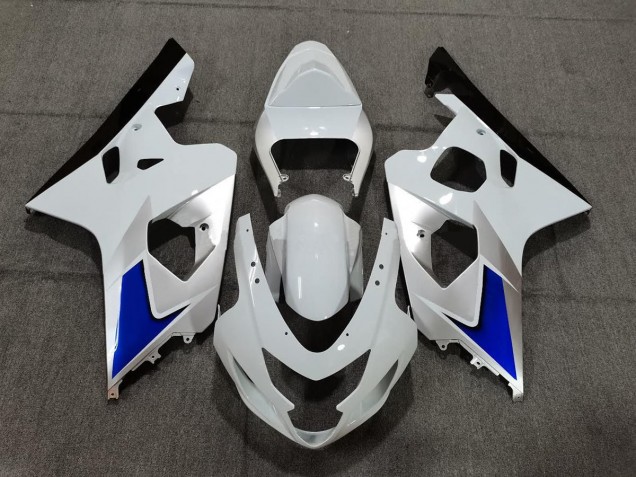 Estilo Azul Blanco & Plateado 04-05 GSXR 600-750 Carenado Moto Estilo Azul Blanco & Plateado 04-05 GSXR 600-750 Carenado Moto