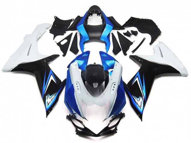 Estilo Azul Claro & Blanco Brillante Con Negro 11-24 GSXR 600-750 Carenado Moto Estilo Azul Claro & Blanco Brillante Con Negro 11-24 GSXR 600-750 Carenado Moto