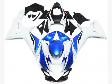 Estilo Blanco Brillante & Azul 11-24 GSXR 600-750 Carenado Moto