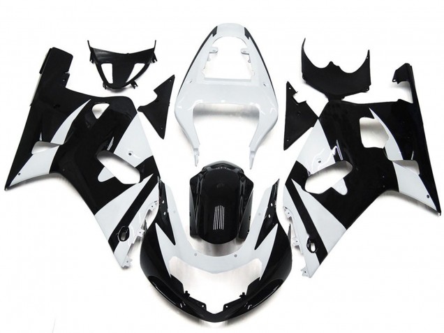 Estilo Blanco & Negro OEM 01-03 GSXR 600-750 Carenado Moto