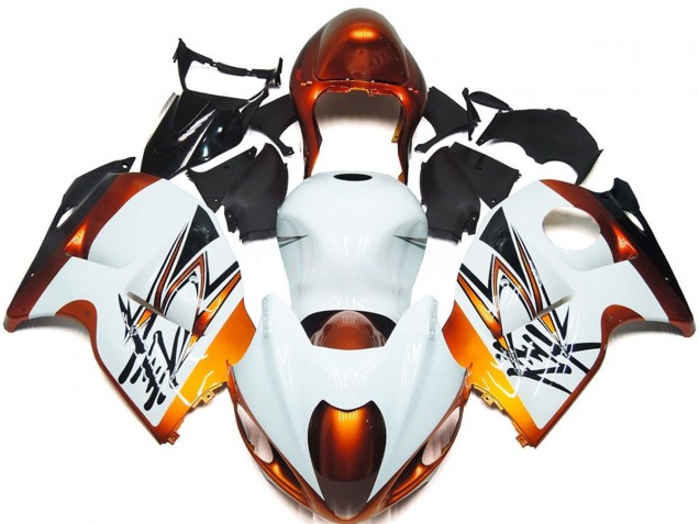 Estilo Bronce & Blanco 97-07 GSXR 1300 Carenado Moto Estilo Bronce & Blanco 97-07 GSXR 1300 Carenado Moto