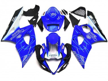 Estilo Corona Azul & Blanco 05-06 GSXR 1000 Carenado Moto