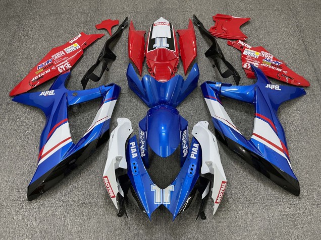 Estilo Personalizado Rojo Azul & Blanco Brillante 08-10 GSXR 600-750 Carenado Moto Estilo Personalizado Rojo Azul & Blanco Brillante 08-10 GSXR 600-750 Carenado Moto