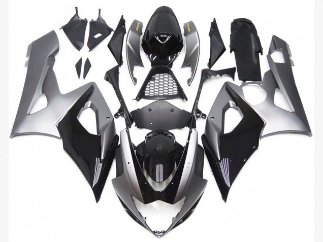 Estilo Plateado & Negro Brillante 05-06 GSXR 1000 Carenado Moto Estilo Plateado & Negro Brillante 05-06 GSXR 1000 Carenado Moto