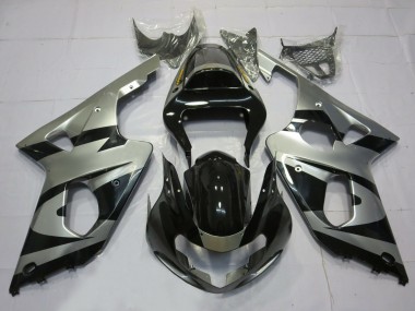 Estilo Plateado & Negro OEM 00-02 GSXR 1000 Carenado Moto