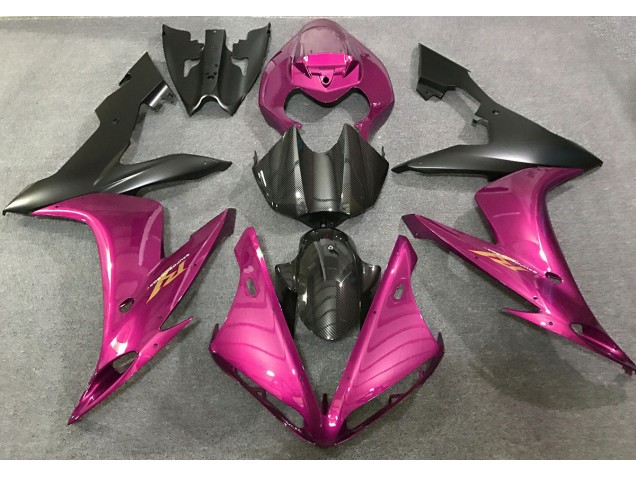 Estilo Rosa Intenso & Fibra De Carbono 04-06 R1 Carenado Moto Estilo Rosa Intenso & Fibra De Carbono 04-06 R1 Carenado Moto