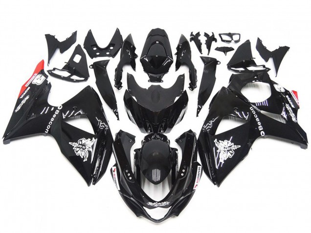 Estilo Sólido Negro Brillante & Rojo 09-16 GSXR 1000 Carenado Moto