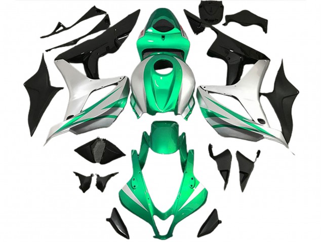 Estilo Verde Brillante & Plateado OEM 07-08 CBR600RR Carenado Moto Estilo Verde Brillante & Plateado OEM 07-08 CBR600RR Carenado Moto