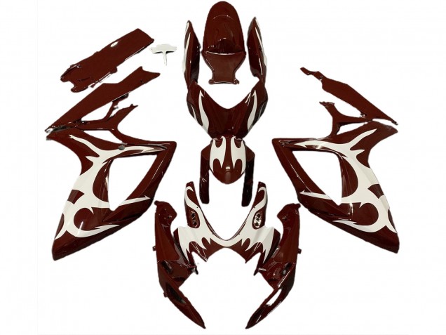 Granate & Blanco 06-07 GSXR 600-750 Carenado Moto Granate & Blanco 06-07 GSXR 600-750 Carenado Moto