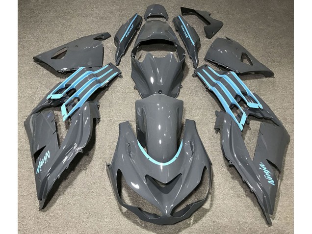 Gris Brillante & Azul Claro 12-21 ZX14R Carenado Moto Gris Brillante & Azul Claro 12-21 ZX14R Carenado Moto
