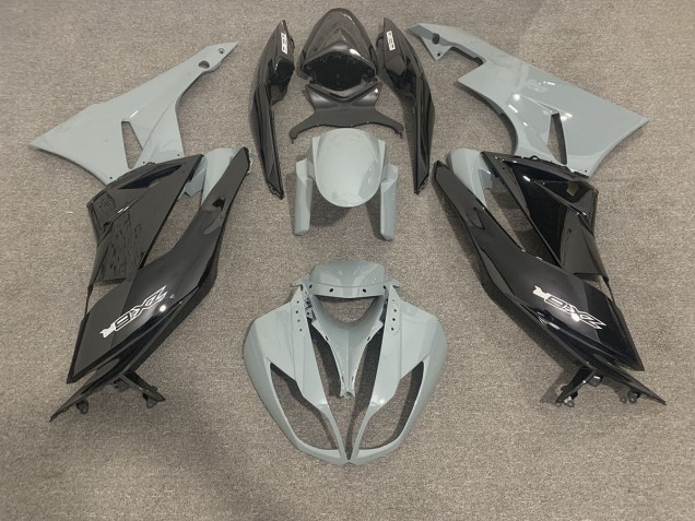 Gris Brillante & Negro 09-12 ZX6R Carenado Moto Gris Brillante & Negro 09-12 ZX6R Carenado Moto