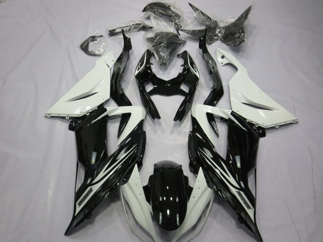 Liso Brillo Negro Blanco 13-18 ZX6R Carenado Moto Liso Brillo Negro Blanco 13-18 ZX6R Carenado Moto