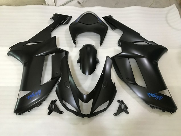 Logotipo Negro Mate & Azul 07-08 ZX6R Carenado Moto Logotipo Negro Mate & Azul 07-08 ZX6R Carenado Moto