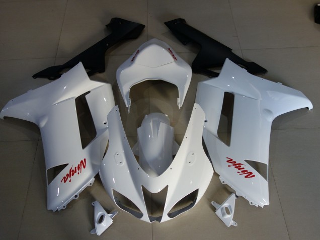 Logotipos En Blanco Brillante & Rojo 07-08 ZX6R Carenado Moto Logotipos En Blanco Brillante & Rojo 07-08 ZX6R Carenado Moto