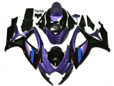Carenados Moto Suzuki GSXR 600/750 2006-2007 - Púrpura Azul Negro Brillante Raya