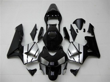 Carenados Moto Honda CBR600RR 2003-2004 - Plata Negro Brillante Raya