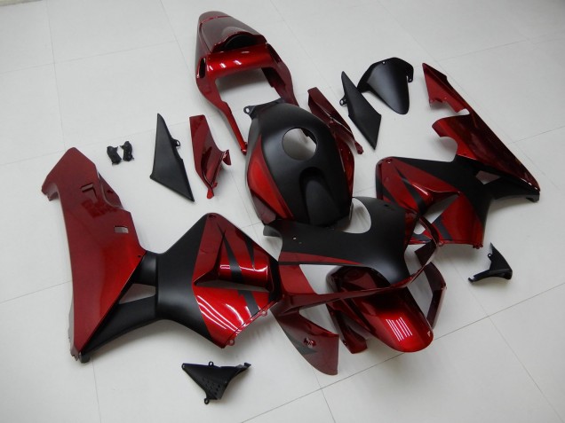 Carenados Moto Honda CBR600RR 2003-2004 - Rojo Negro Mate Raya