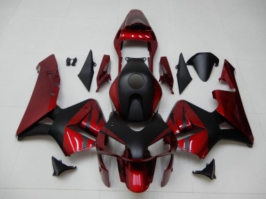 Carenados Moto Honda CBR600RR 2003-2004 - Rojo Negro Mate Raya