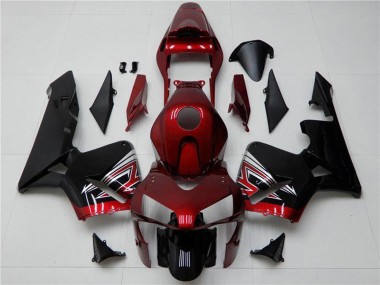 Carenado Moto Honda CBR600RR 2003-2004 - Rojo Plata Negro Brillante