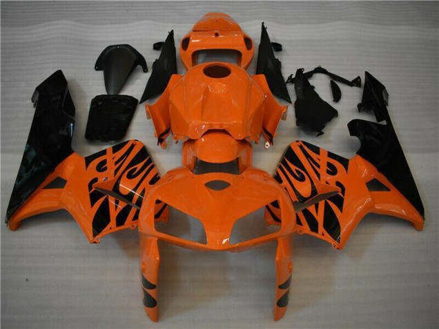Carenado Moto Honda CBR600RR 2005-2006 - Naranja Negro Llama