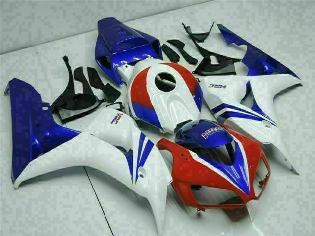 Kits Carenado Moto Honda CBR1000RR 2006-2007 - Blanco Rojo Azul HRC
