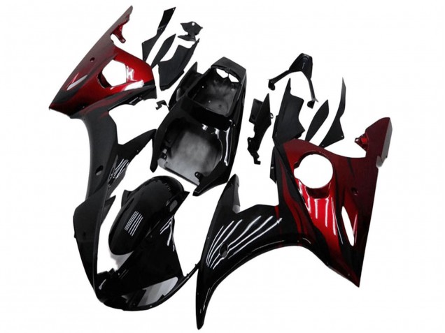 Kits Carenado Moto Yamaha YZF R6 2003-2004 - Negro Brillante Rojo