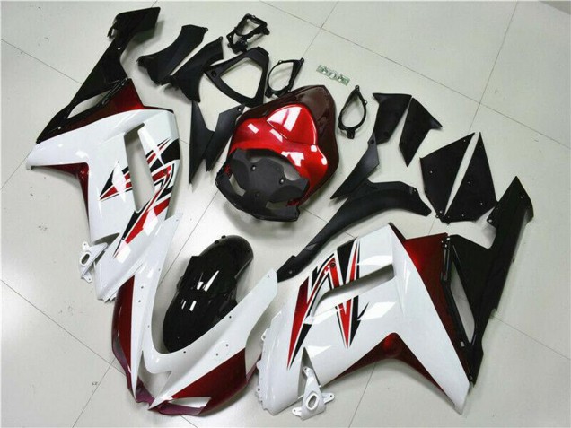 Carenados Moto Kawasaki ZX6R 2007-2008 - Blanco Negro Rojo