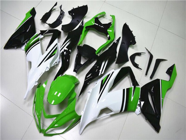 Carenados Moto Kawasaki ZX6R 2013-2018 - Verde Blanco Negro Brillante