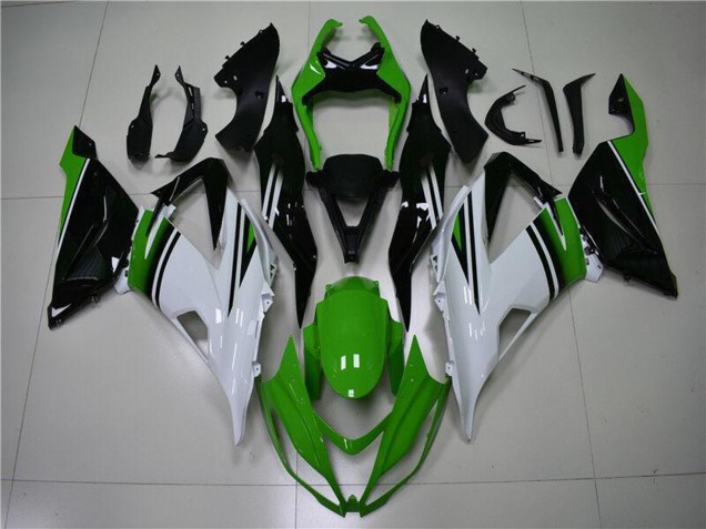 Carenados Moto Kawasaki ZX6R 2013-2018 - Verde Blanco Negro Brillante