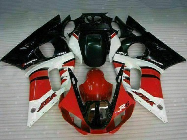 Carenado Moto Yamaha YZF R6 1998-2002 - Blanco Rojo Negro Brillante