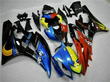 Carenados Moto Yamaha YZF R6 2006-2007 - Amarillo Azul Rojo Negro Brillante Tiburón