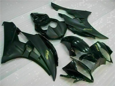 Carenados Moto Yamaha YZF R6 2006-2007 - Negro Brillante Negro Mate Oro Calcomanías