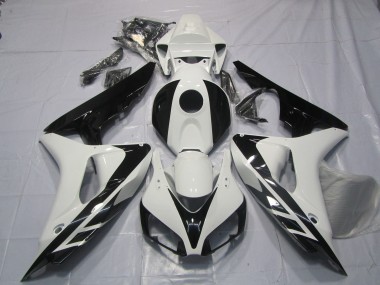Carenados Moto Honda CBR1000RR 2006-2007 - Blanco Negro Brillante OEM Estilo No Calcomanías