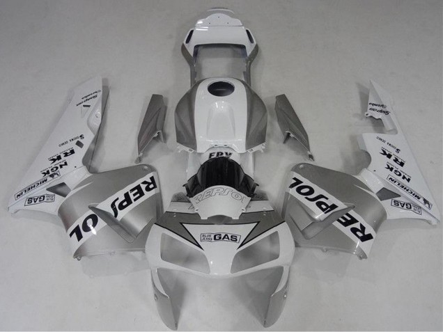 Carenado Moto Honda CBR600RR 2003-2004 - Blanco Plata Negro Repsol
