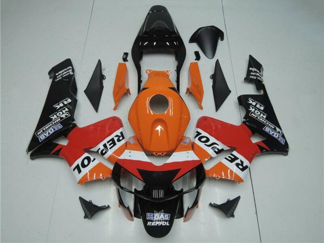 Kits Carenado Moto Honda CBR600RR 2003-2004 - Naranja Blanco Rojo Negro Brillante Repsol
