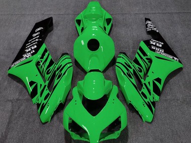 Carenados Moto Honda CBR1000RR 2004-2005 - Verde Negro Brillante Llama