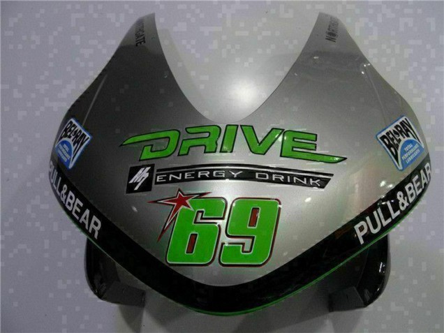 Carenado Moto Honda CBR600RR 2003-2004 - Plata Verde Negro Brillante