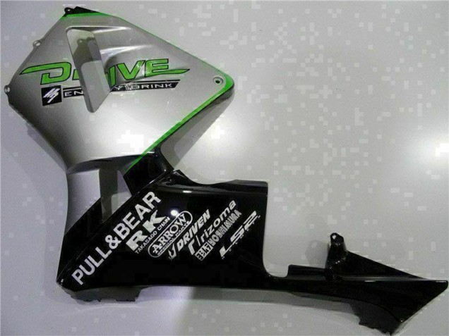 Carenado Moto Honda CBR600RR 2003-2004 - Plata Verde Negro Brillante