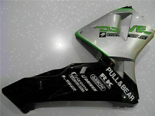 Carenado Moto Honda CBR600RR 2003-2004 - Plata Verde Negro Brillante